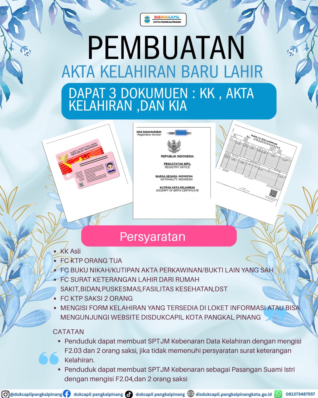 informasi terkait pembuatan akte kelahiran baru